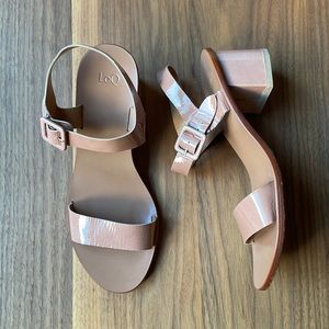 LOQ Altea Patent Heel Sandals Rose Color size EU 39 US 8.5/9